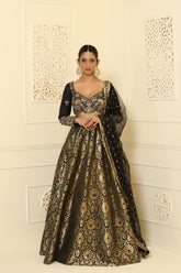Nakshi sequin, dabka mixed hand crafted choli and banarsi brocade lehenga